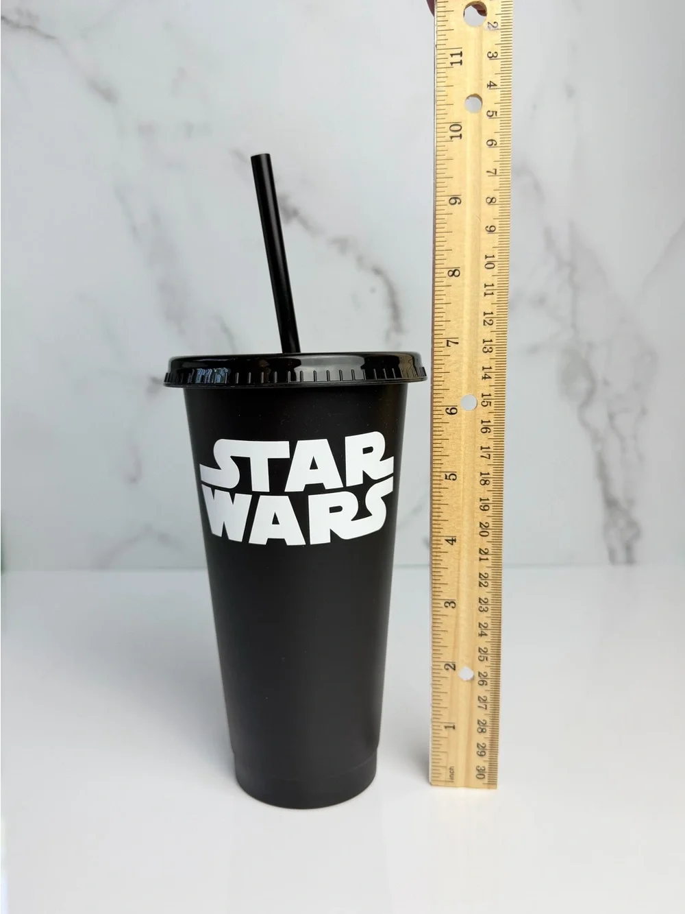Star Wars Black Reusable Tumbler Cup with Lid & Straw